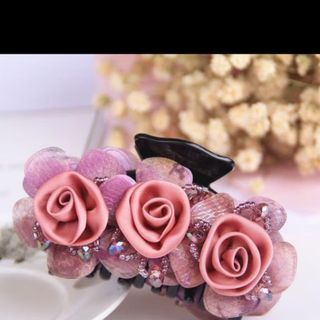 Kẹp tóc hoa hồng thanh lịch