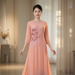 👉Áo Dài Phom Đầm Dạ Hội- Chất Liệu Chi Phong -Bên Ngoài Tà Áo Dài 
Bên Trong Tà Váy hoặc đầm nên không phải mặc quần nữa  >2026