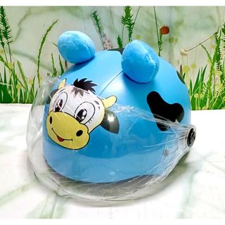 \ Mũ / nón bảo hiểm trẻ em 2-5 tuổi dưới 25kg , có kính che mặt , hoạ tiết bò sữa (vòng đầu 35-47cm )