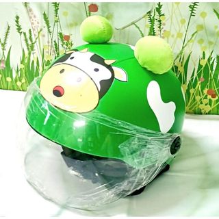 \ Mũ / nón bảo hiểm trẻ em 2-5 tuổi dưới 25kg , có kính che mặt , hoạ tiết bò sữa (vòng đầu 35-47cm )
