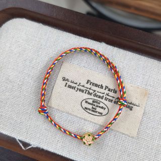 Vòng tay Ngũ Sắc Đỏ 3.0 mm phối charm Lục Tự 20 mm , Vòng tay Phong Thủy bán đủ size đủ màu