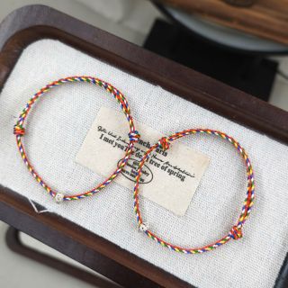 Vòng tay Ngũ Sắc Đỏ 2.0 mm phối Chuông mạ Trẻ Em, Vòng tay Phong Thủy bán đủ size, đủ màu