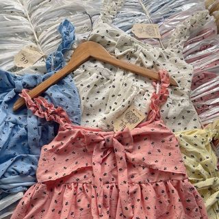 ÁO BÍ 2 DÂY KATE ĐŨI PASTEL SIÊU XINH