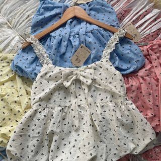 ÁO BÍ 2 DÂY KATE ĐŨI PASTEL SIÊU XINH