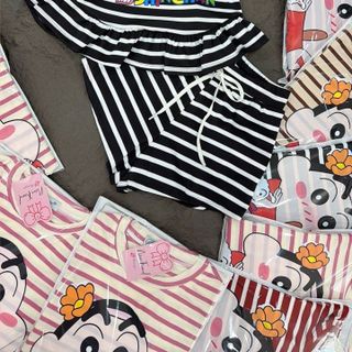 BỘ ĐÙI THUN COTTON SỌC IN HÌNH CUSHIN CUTE