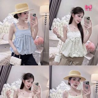 ÁO BÍ 2 DÂY KATE ĐŨI PASTEL SIÊU XINH