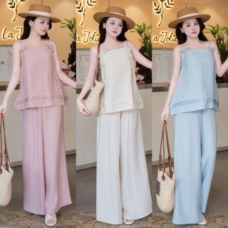 SET ÁO 2 DÂY NƠ PHỐI QUẦN SUÔNG – NHẸ NHÀNG CHUẨN NÀNG THƠ