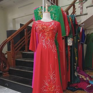 Áo Dài 4 tà Dự Tiệc-Ngồi Sui mẫu mới lên