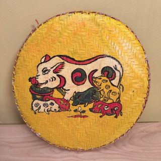 Mẹt tre vẽ tay trang trí trung thu, trang trí Tết