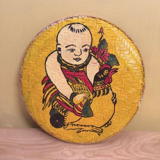 Mẹt tre vẽ tay trang trí trung thu, trang trí Tết