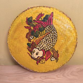 Mẹt tre vẽ tay trang trí trung thu, trang trí Tết
