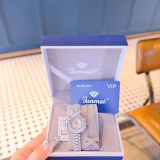 SET ĐỒNG HỒ NỮ CHÍNH NGẠCH FUNMEI ĐÍNH ĐÁ CZ FULLBOX TEM