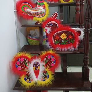 Lồng đèn trung thu giấy kiếng truyền thống trang trí lông cỡ 40cm