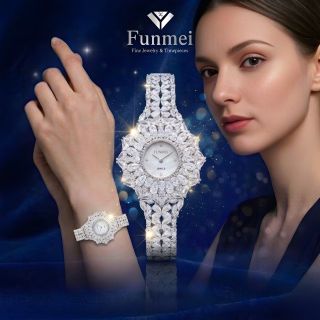 ĐỒNG HỒ NỮ CHÍNH NGẠCH FUNMEI F2171 ĐÍNH ĐÁ CZ FULLBOX HOÁ ĐƠN