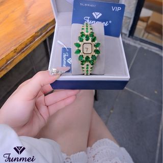 ĐỒNG HỒ NỮ CHÍNH NGẠCH FUNMEI F2174 MẶT VUÔNG ĐÍNH CZ FULLBOX HOÁ ĐƠN