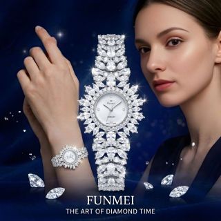 ĐỒNG HỒ NỮ CHÍNH NGẠCH FUNMEI F2170 ĐÍNH ĐÁ CZ FULLBOX HOÁ ĐƠN