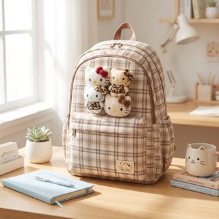 🎒 BALO A1018 – HỌA TIẾT CARO GẤU HOT TREND, ĐEO LÊN LÀ XINH!
