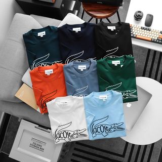 T-shirt La.cos.te baáic  Chất áo cotton 4c mềm mịn, mát lạnh. Bo cổ đồng màu mềm mại. Logo in .