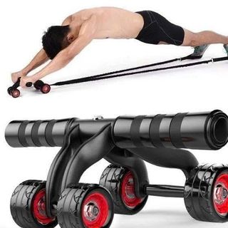 Con lăn tập bụng 4 bánh MÀU ĐEN