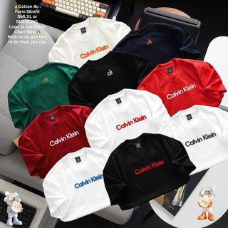 Tshirt CK nam. Chất thun cotton co giãn 4 chiều , Chất vải dày mềm mịn thấm hút mồ hôi tốt . Unisex nam nữ đều mặc đẹp.