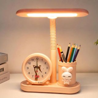 ĐÈN HỌC LED ĐỂ BÀN 3038 TÍCH HỢP ĐỒNG HỒ BÁO THỨC - 3 CHẾ ĐỘ XOAY 180°