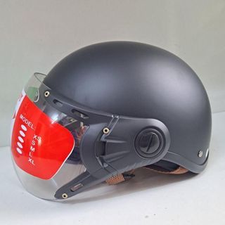 Mũ nón bảo hiểm nửa đầu 1/2 có kính nam nữ trơn Helmet