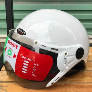 Mũ nón bảo hiểm nửa đầu 1/2 có kính nam nữ trơn Helmet