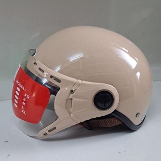 Mũ nón bảo hiểm nửa đầu 1/2 có kính nam nữ trơn Helmet