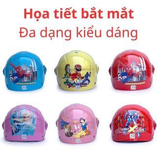 Mũ bảo hiểm trẻ em BKtec BK14 nửa đầu có kính cho bé 5–10 tuổi freesize 52–56cm