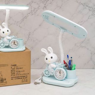 ĐÈN HỌC LED ĐỂ BÀN 6887 8W TÍCH HỢP ĐỒNG HỒ BÁO THỨC & ỐNG ĐỰNG BÚT - 3 CHẾ ĐỘ