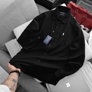 LINEN POLO TAY DÀI.  Chất linen.