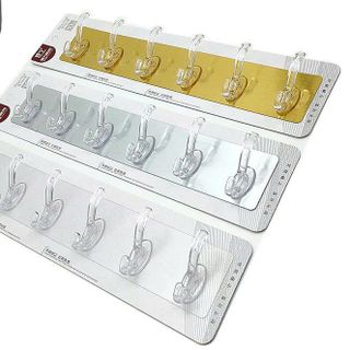 MÓC DÁN TƯỜNG NHÔM 6 MÓC SIÊU DÍNH