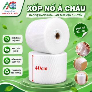 Cuộn xốp hơi chống sốc bọc hàng khổ 40cm x 100m - Màng xốp nổ bọc gói hàng giá sỉ nhà máy Xốp Nổ Á Châu
