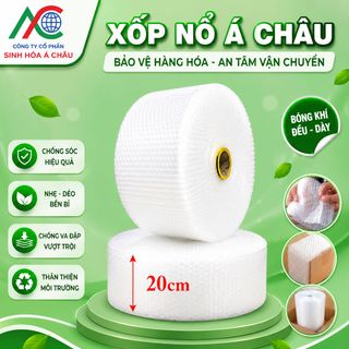 Cuộn xốp hơi chống sốc bọc hàng khổ 20cm x 100m - Màng xốp nổ sỉ tận gốc nhà máy Xốp Nổ Á Châu