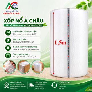 Cuộn xốp nổ bọc hàng chống sốc khổ 1.5m x 100m - Màng xốp hơi bọc lót nội thất máy móc giá sỉ tại xưởng sản xuất