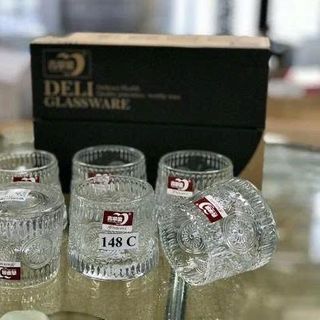 BỘ 6 LY THUỶ TINH WHISKY DELI KB148-A-B-C-D (T8)