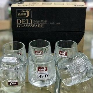 BỘ 6 LY THUỶ TINH WHISKY DELI KB148-A-B-C-D (T8)