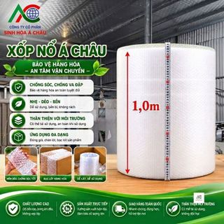 Cuộn xốp nổ bọc hàng chống sốc khổ 1m x 100m - Nhựa nguyên sinh dẻo dai giá sỉ tận xưởng sản xuất