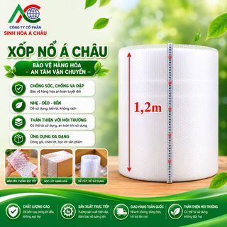 Cuộn xốp nổ bọc hàng chống sốc khổ 1.2m x 100m - Màng xốp hơi gói hàng giá sỉ tận gốc tại nhà máy sản xuất