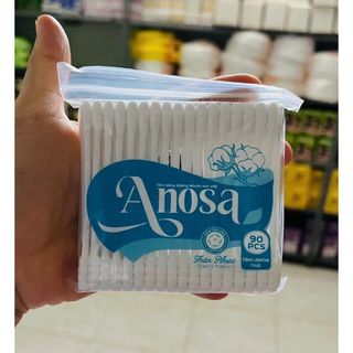 (Lốc 12 Bịch) Bịch Tăm Bông Rái Tai Anosa 90 cái Thân Nhựa Và Thân Gỗ