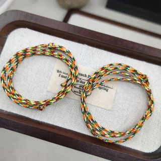 Vòng tay Ngũ Sắc Đỏ 2.0 mm quấn 3 vòng nút tròn Nữ, Vòng tay Phong Thủy bán đủ size, đủ màu