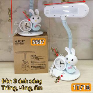 ĐÈN HỌC LED ĐỂ BÀN 5587 8W TÍCH HỢP ĐỒNG HỒ BÁO THỨC - 3 CHẾ ĐỘ