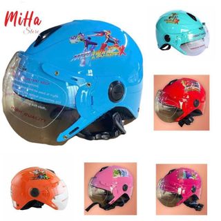 Mũ bảo hiểm nửa đầu cho bé trai, gái 5, 6, 7, 8, 9 tuổi hình siêu nhân, công chúa Bktec cao cấp Helmet