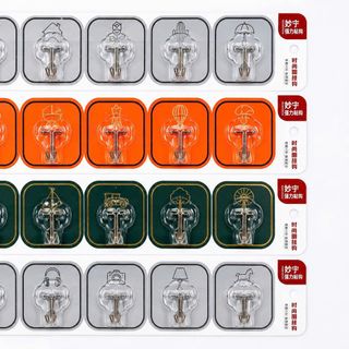 VỈ 6 MÓC DÁN INOX HÌNH HOA (T200)