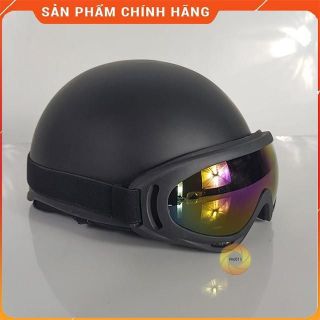[Rẻ Số Zách] Mũ Bảo Hiểm Nửa Đầu Kèm Kính UV - Trọn Bộ Màu