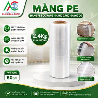 Màng PE quấn pallet hàng hóa màng co bọc hàng dẻo dai giá sỉ tận xưởng sản xuất Xốp Nổ Á Châu