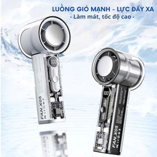 QUẠT TÍCH ĐIỆN CẦM TAY X05 SÒ LẠNH PIN 3000mAH