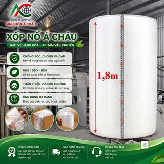 Cuộn xốp nổ bọc hàng chống sốc khổ đại 1.8m x 100m - Màng xốp hơi công nghiệp giá sỉ tận gốc tại nhà máy sản xuất
