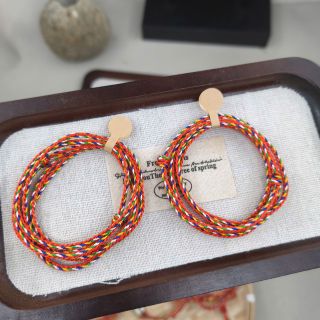Vòng tay Ngũ Sắc Đỏ 2.0 mm quấn 5 vòng nút tròn Nữ, Vòng tay Phong Thủy bán đủ size, đủ màu