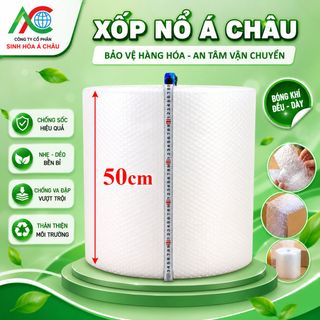 Cuộn xốp hơi chống sốc bọc hàng khổ 50cm x 100m - Màng xốp nổ đóng gói giá sỉ nhà máy Xốp Nổ Á Châu